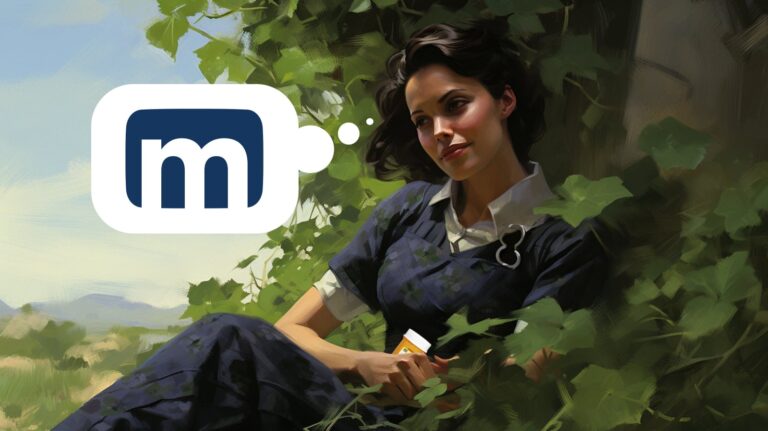 Woman sitting in a field of poison ivy holding a bottle of prednisone and thinking about McElwrath Business Services, LLC.